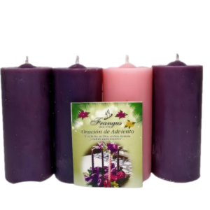 Vela de adviento 3/4 velon paquete de 4 unidades, 5.5x12 cm cada una