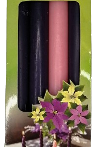 Velas de adviento #20 en caja, 4 unidades, 2x25 cada una