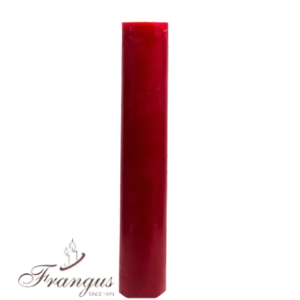 Vela cilindro #2, 1 unidad, 8x42 cm roja